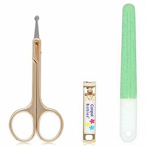 Маникюрный набор: ножницы, щипчики и пилочка, от 0 мес., зеленый (Canpol, 250930613)